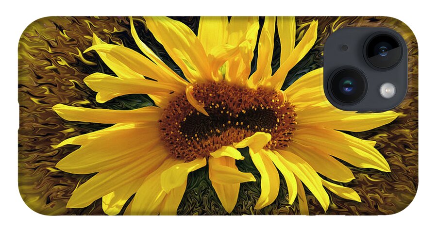 Desert Forest And Garden iPhone 14 Case featuring the digital art Still Life With Sunflower by Becky Titus