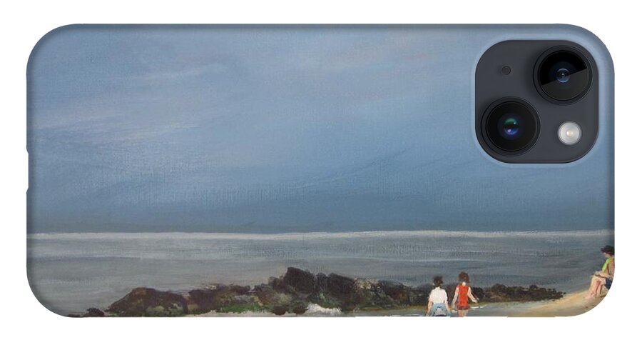 Painting iPhone Case featuring the painting Storm Out to Sea by Paula Pagliughi