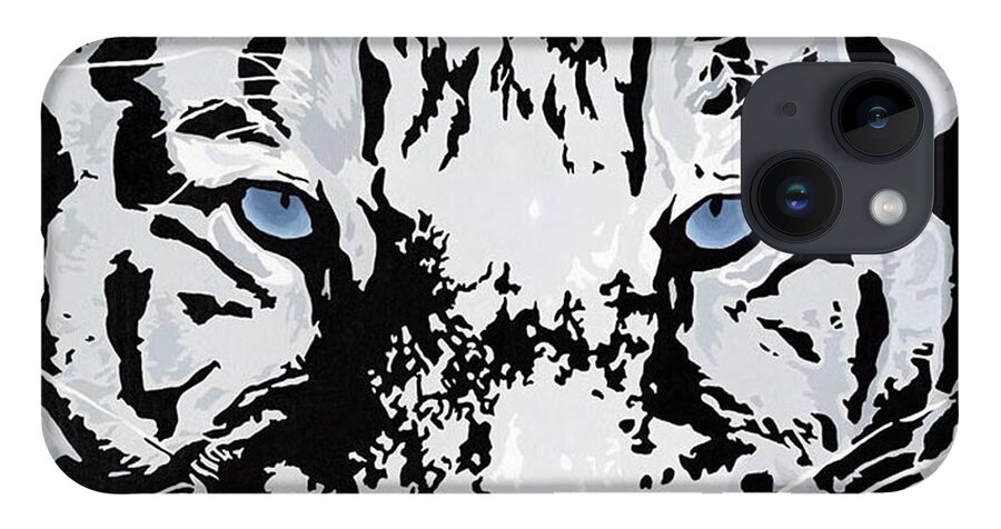 White Tiger iPhone Case featuring the painting Strength And Beauty by Cheryl Bowman