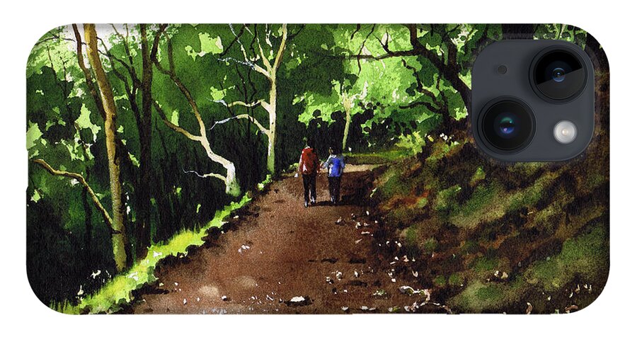 Hardcastle Crags iPhone 14 Case featuring the painting Stroll at Hardcastle Crags by Paul Dene Marlor