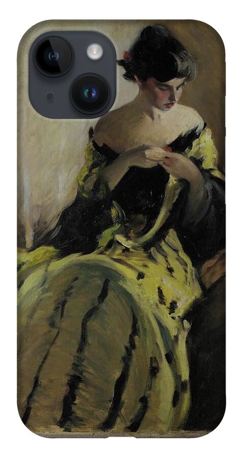 Study In Black And Green (oil Sketch) iPhone Case featuring the painting Study in Black and Green by MotionAge Designs