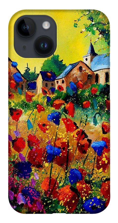 Poppy iPhone 14 Case featuring the painting Summer in Sosoye by Pol Ledent