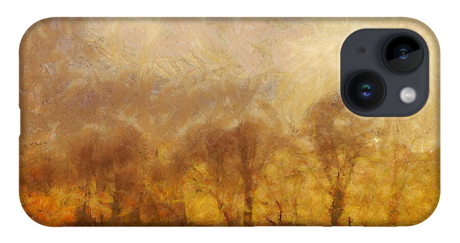 Painting iPhone 14 Case featuring the painting Summer landscape by Dimitar Hristov