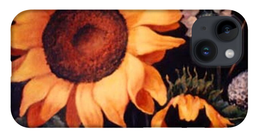 Sunflowers Paintings iPhone 14 Case featuring the painting Sunflowers and more sunflowers by Jordana Sands