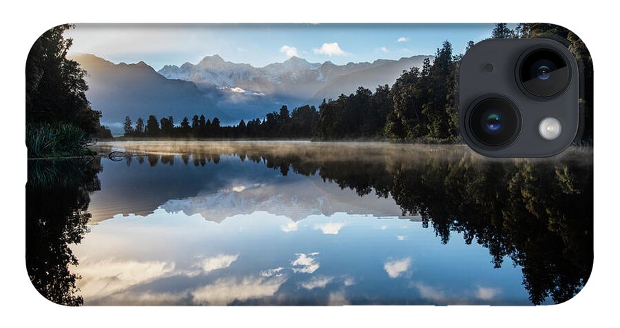 Mt.cook iPhone 14 Case featuring the photograph Sunrise spectacular at Lake Matheson. by Usha Peddamatham