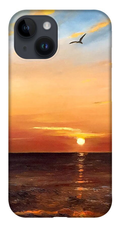  iPhone 14 Case featuring the painting Sunrise Sunset by Josef Kelly