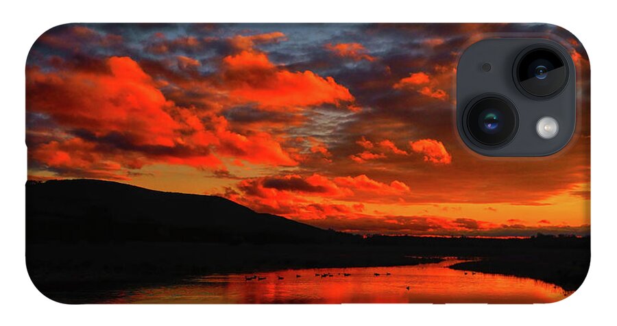 Sunset At Wallkill River National Wildlife Refuge iPhone 14 Case featuring the photograph Sunset at Wallkill River National Wildlife Refuge by Raymond Salani III