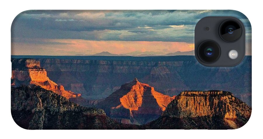 Grand Canyon iPhone 14 Case featuring the photograph Sunset lights Angels Gate by Gaelyn Olmsted