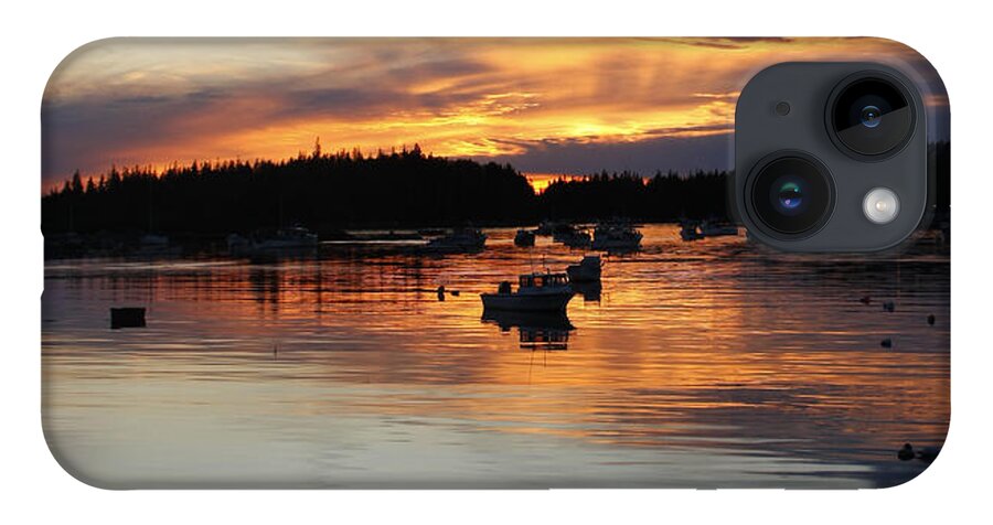 Carvers Harbor iPhone 14 Case featuring the photograph Sunset on Vinalhaven Maine by Michele A Loftus