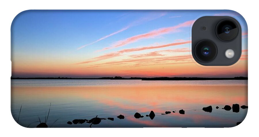 Photosbymch iPhone 14 Case featuring the photograph Sunset over Back Bay National Wildlife Refuge by M C Hood