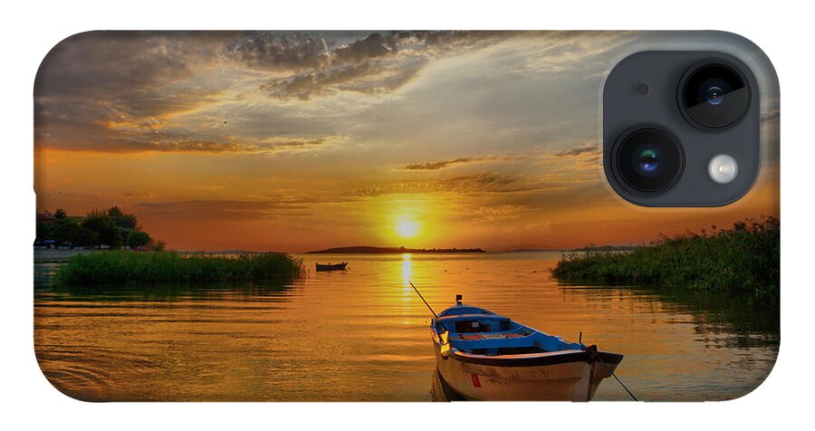 Sunset iPhone Case featuring the photograph Sunset over lake by Lilia D