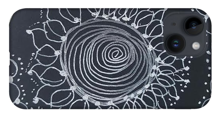 Zentangle iPhone Case featuring the drawing Sunshine by Carole Brecht