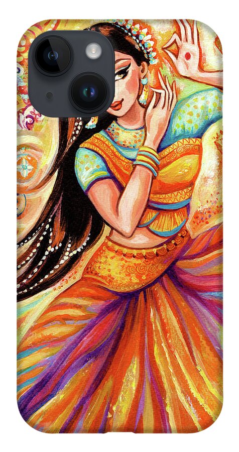 Beautiful Indian Woman iPhone 14 Case featuring the painting Sunshine Dance by Eva Campbell