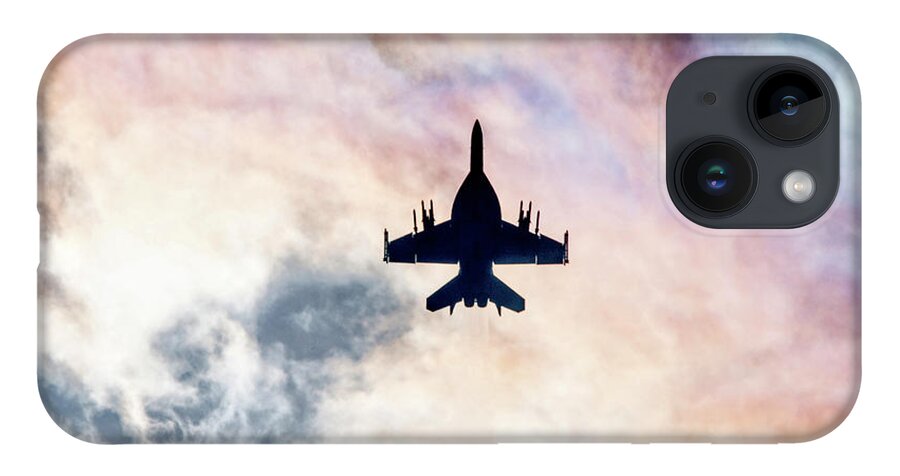 Boeing F18 iPhone Case featuring the digital art Super Hornet Silhouette by Airpower Art