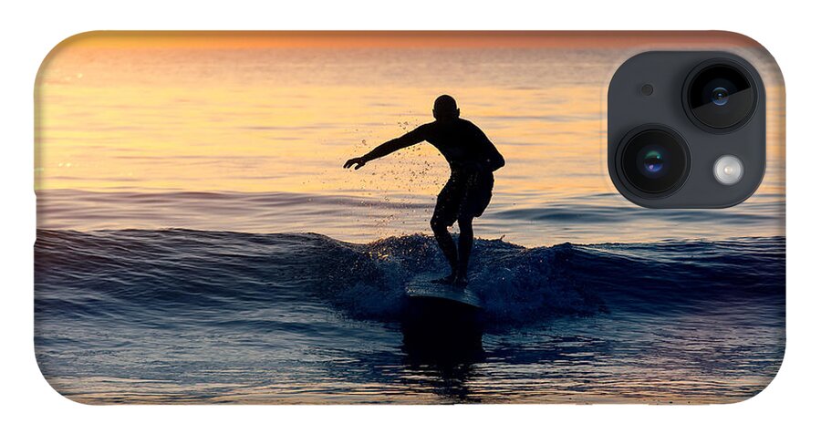 Silhouette iPhone 14 Case featuring the photograph Surfer at Dusk by Minolta D