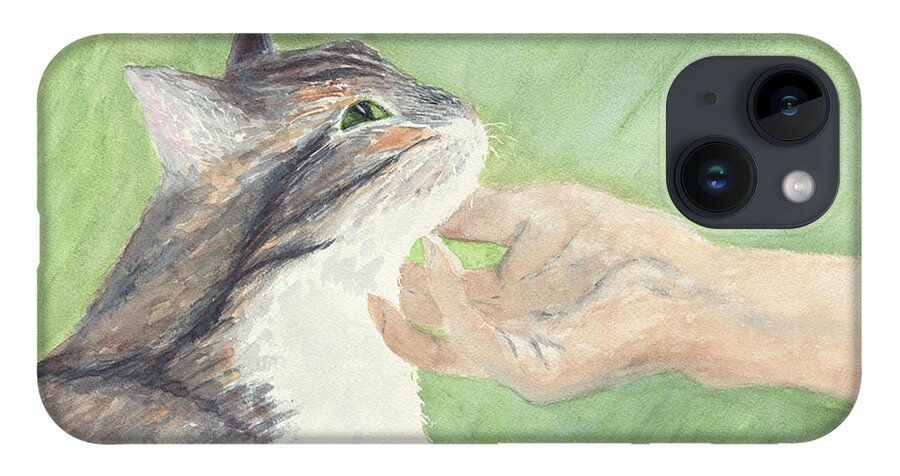 Cat iPhone 14 Case featuring the painting Sweet Spot by Kathryn Riley Parker