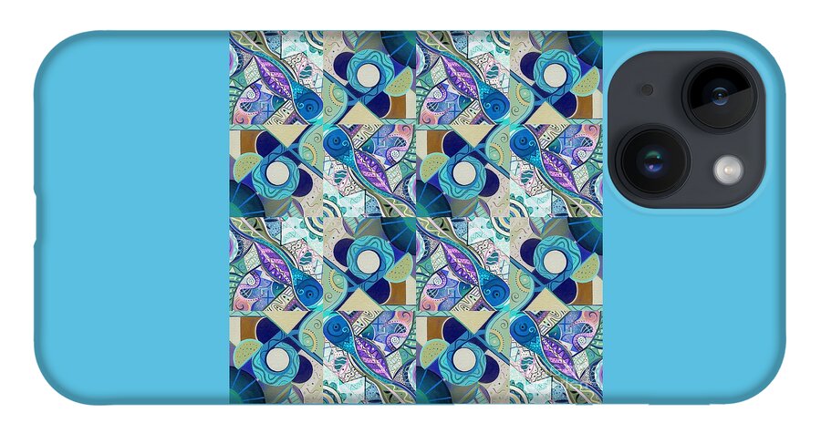 Inversion iPhone 14 Case featuring the digital art T J O D Tile Variation 4 Inverted by Helena Tiainen