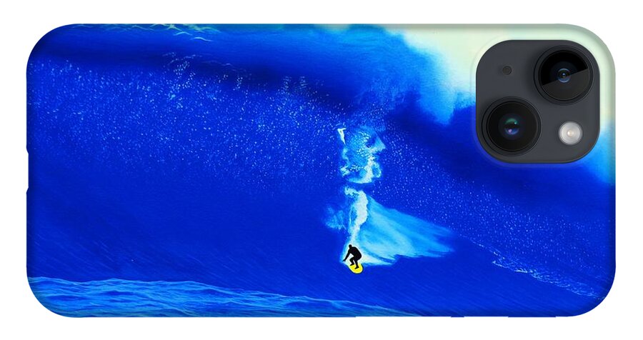 Surfing iPhone 14 Case featuring the painting Tafelberg Reef 2008 by John Kaelin