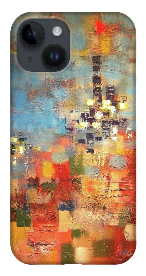 Contemporary Abstract iPhone 14 Case featuring the painting Tall Building by Dennis Ellman