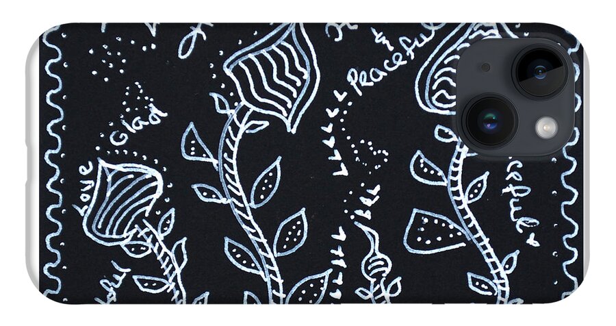 Caregiver iPhone Case featuring the drawing Tangle Flowers by Carole Brecht