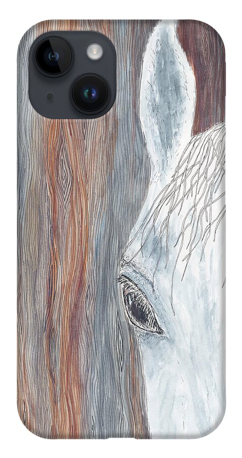 Horse iPhone 14 Case featuring the painting Stalled by Kathryn Riley Parker