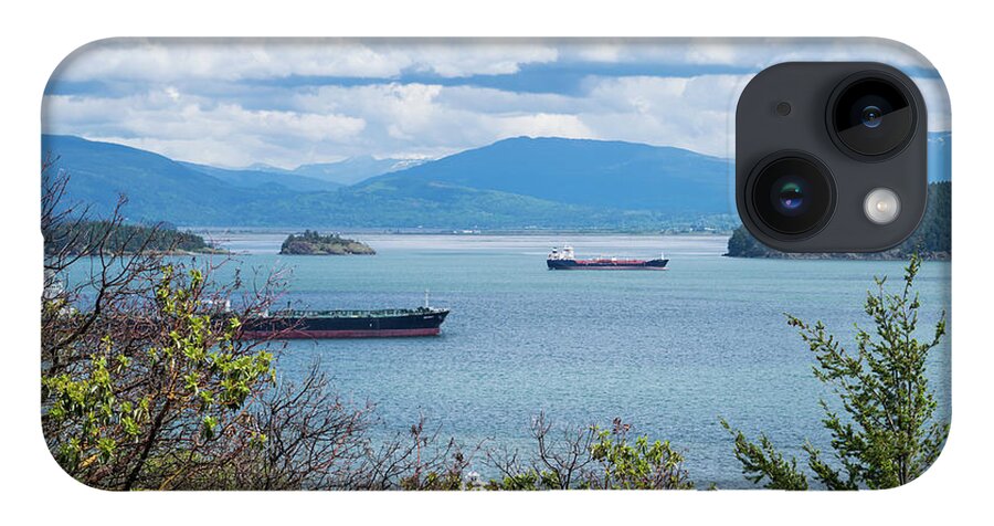 Tankers In Padilla Bay iPhone 14 Case featuring the photograph Tankers In Padilla Bay by Tom Cochran