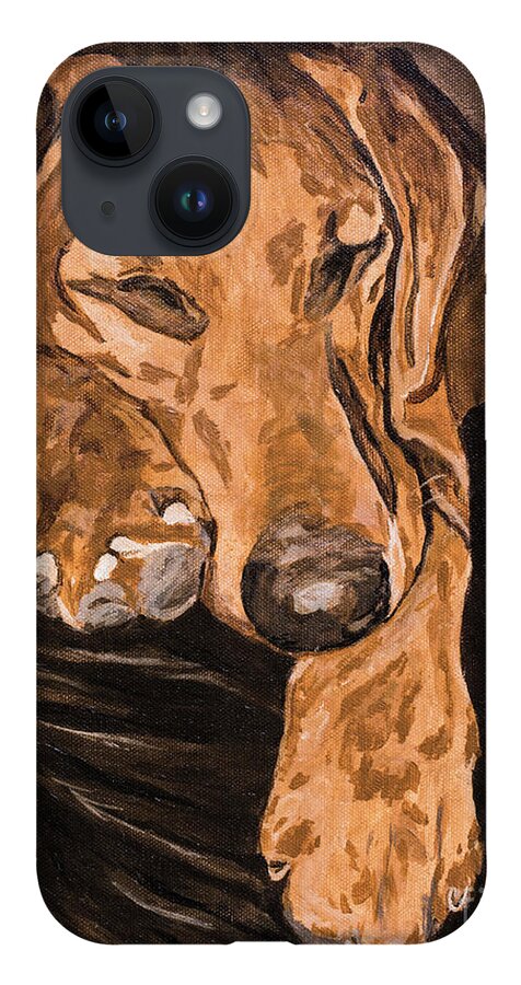Yellow Lab iPhone Case featuring the painting Tanner in Repose by Jackie MacNair