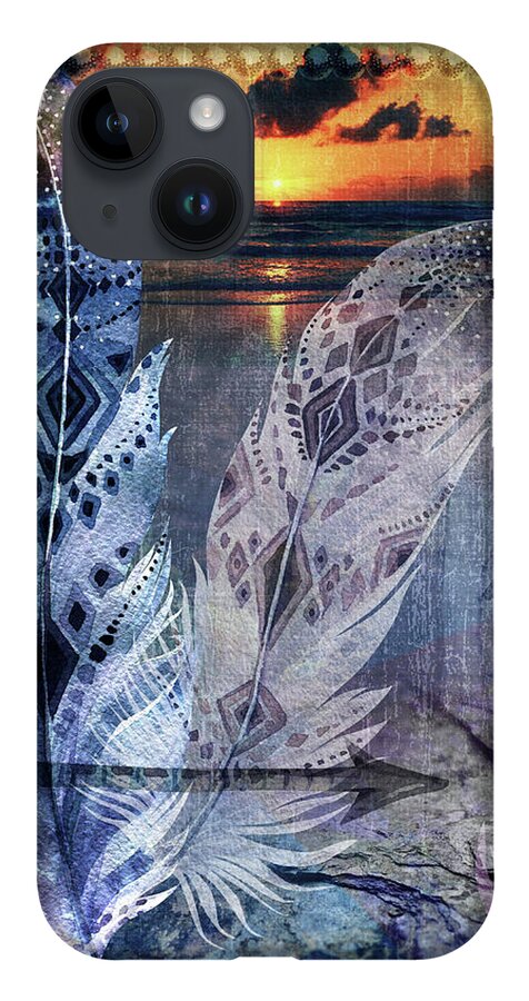 Native American iPhone 14 Case featuring the digital art Tapestry by Linda Carruth