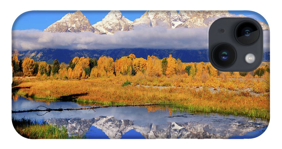 Tetons iPhone Case featuring the photograph Teton Peaks Reflections by Greg Norrell