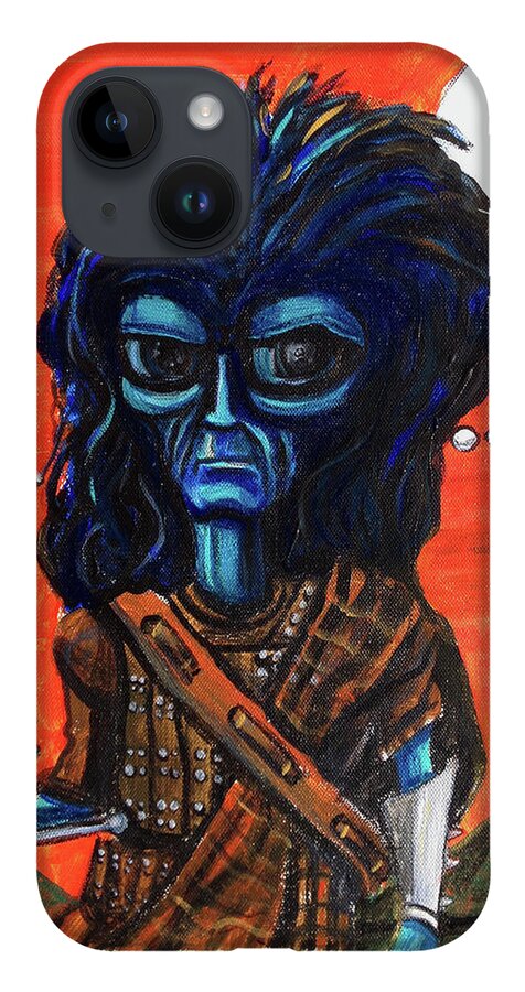 Braveheart iPhone 14 Case featuring the painting The Alien Braveheart by Similar Alien