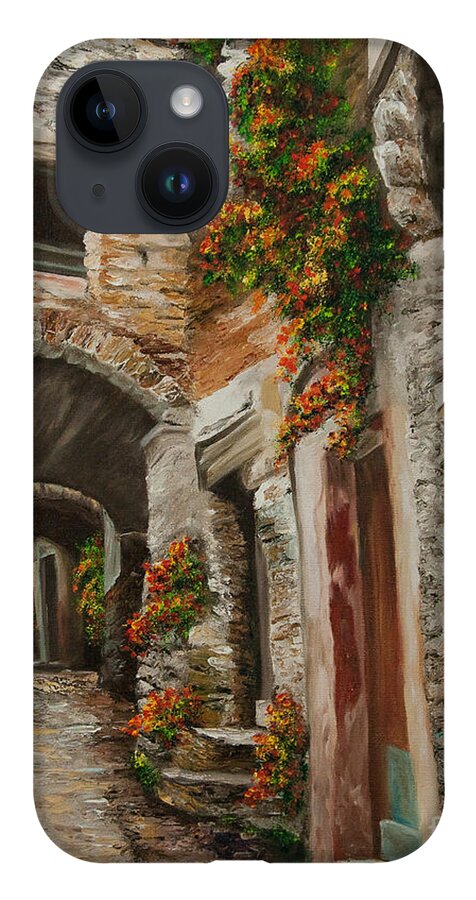 Italy Street Painting iPhone Case featuring the painting The Alleyway by Charlotte Blanchard