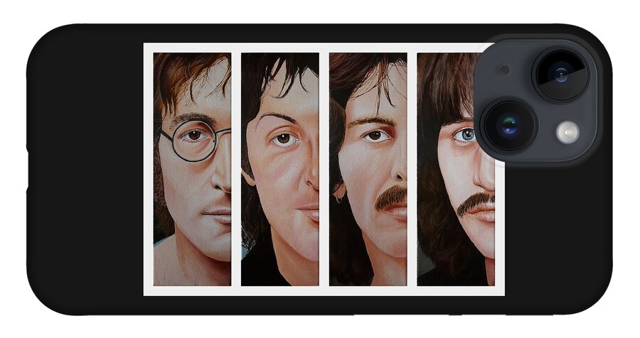 The Beatles iPhone 14 Case featuring the painting The Beatles by Vic Ritchey