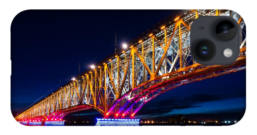 Metallic iPhone 14 Case featuring the photograph The bridge of light by Dmytro Korol