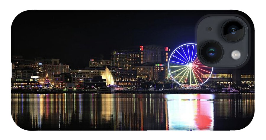 Photosbymch iPhone 14 Case featuring the photograph The Capital Wheel over the Potomac by M C Hood