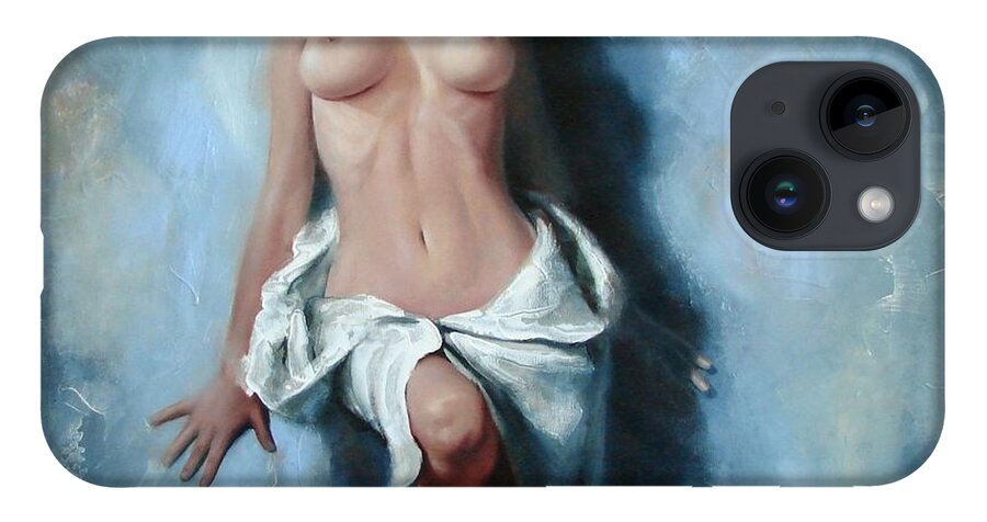 Oil iPhone Case featuring the painting The cold senses by Sergey Ignatenko