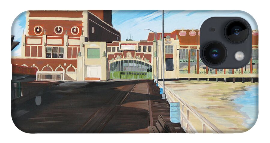 Asbury Art iPhone 14 Case featuring the painting The Convention Hall Asbury Park by Patricia Arroyo