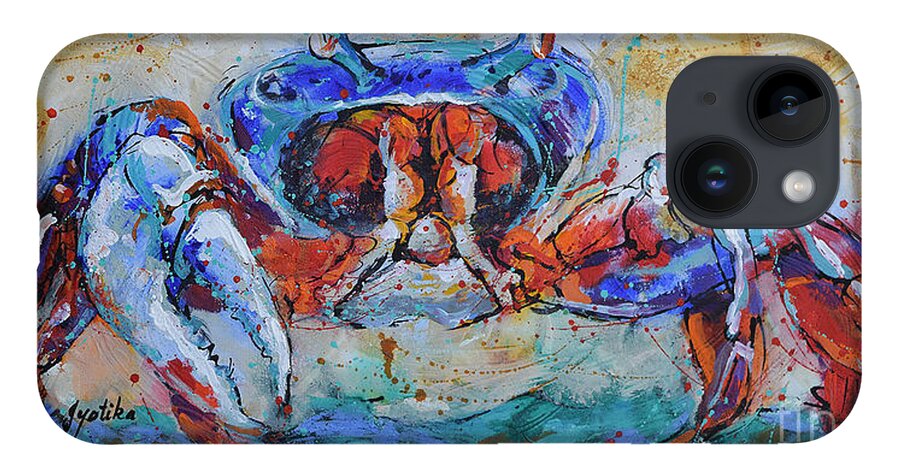 Crab iPhone 14 Case featuring the painting The Crab by Jyotika Shroff