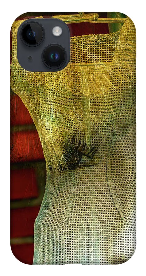 Dress iPhone 14 Case featuring the digital art The face inside the dress by Gabi Hampe
