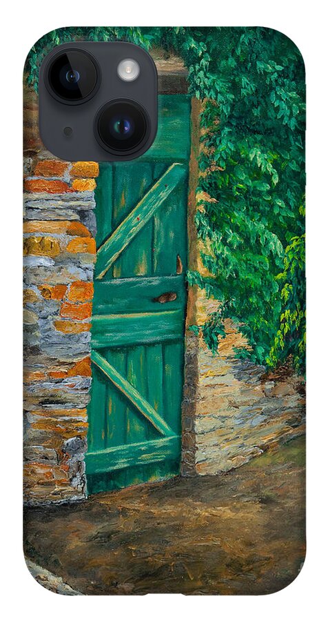 Cinque Terre Italy Art iPhone Case featuring the painting The Garden Gate In Cinque Terre by Charlotte Blanchard