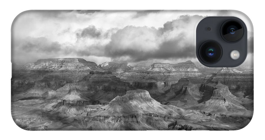 Landscape iPhone 14 Case featuring the photograph The Grand Canyon BW 2 by Jonathan Nguyen