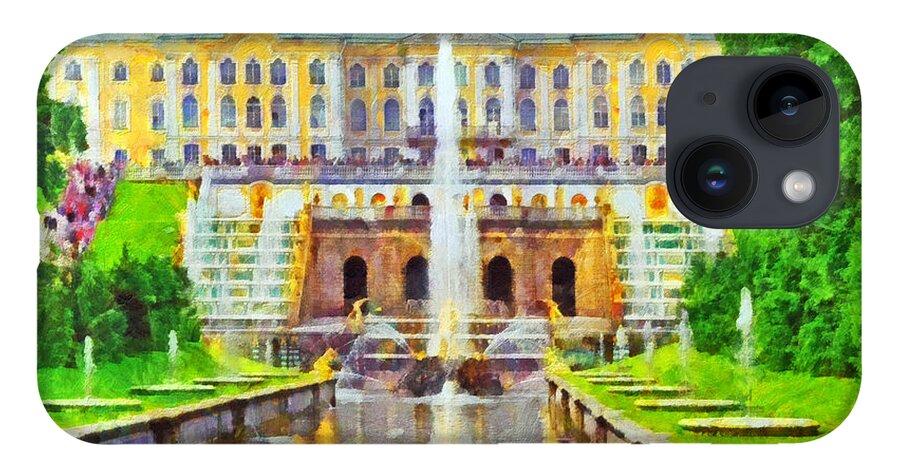 Peterhof iPhone 14 Case featuring the digital art The Grand Palace at Peterhof by Digital Photographic Arts