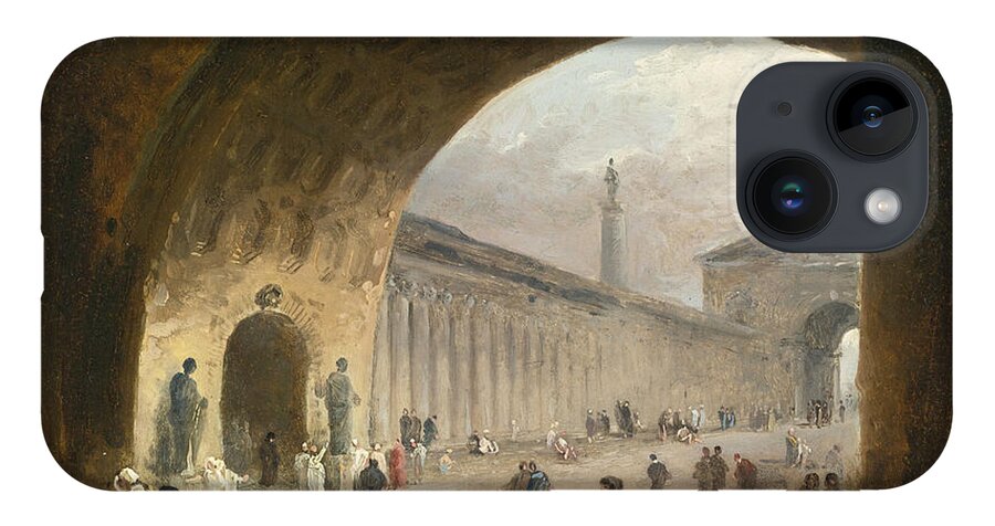 Hubert Robert iPhone 14 Case featuring the painting The Great Archway by Hubert Robert