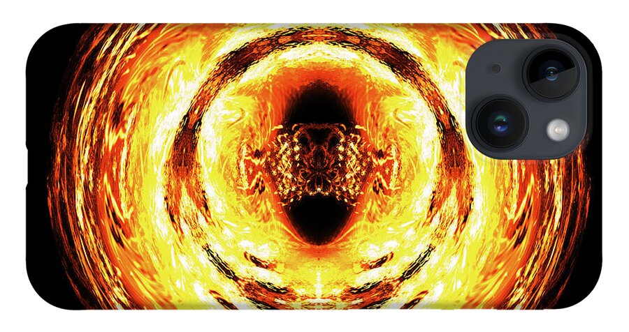 Abstract iPhone 14 Case featuring the digital art The Great Eye by K Bradley Washburn