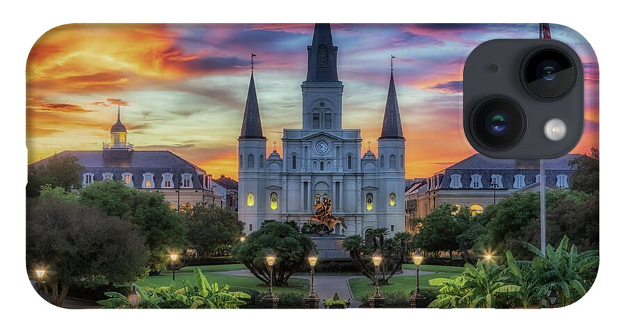 Saint Louis Cathedral iPhone 14 Case featuring the photograph The Heart of Old New Orleans by Susan Rissi Tregoning