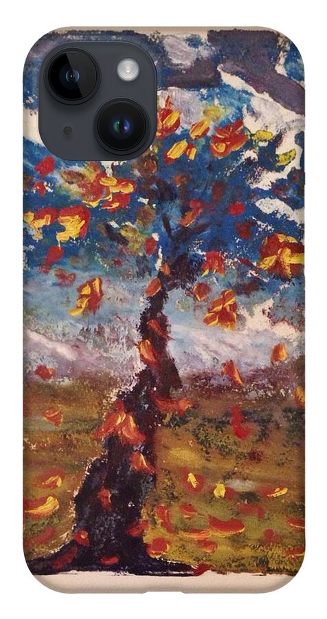Landscape iPhone 14 Case featuring the painting The Maple Tree by Angela Weddle