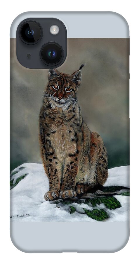 Lynx iPhone 14 Case featuring the painting The Missing Lynx by John Neeve