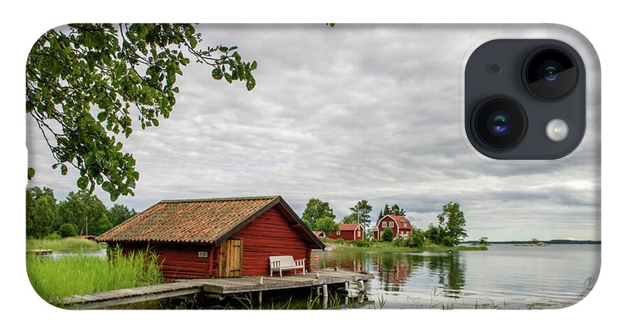 The Old Boat-house iPhone 14 Case featuring the photograph The old boat-house by Torbjorn Swenelius