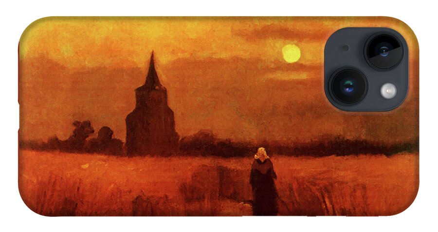 Vincent Van Gogh iPhone Case featuring the painting The Old Tower In The Fields by Vincent Van Gogh