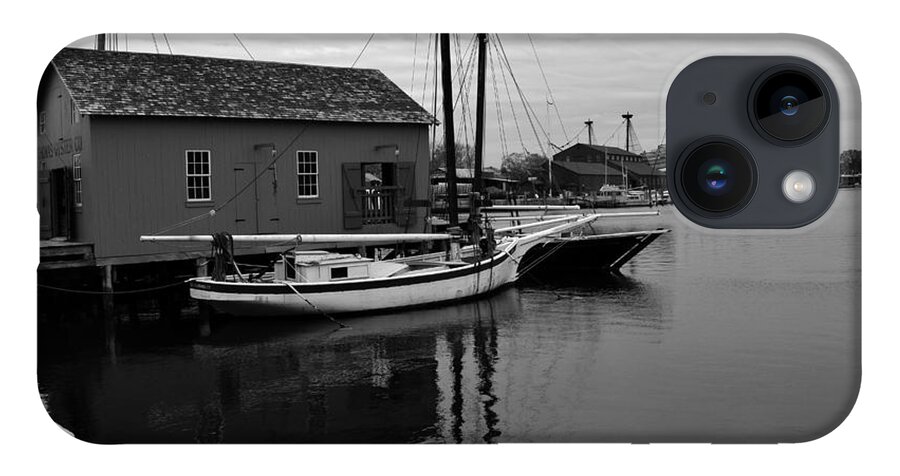 Mystic River iPhone 14 Case featuring the photograph The Oyster Boats by Leslie M Browning
