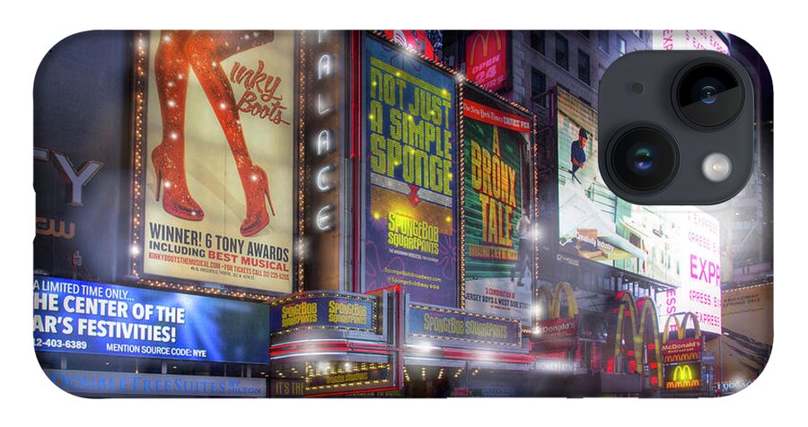 Palace Theater iPhone 14 Case featuring the photograph The Palace Theater in Times Square by Mark Andrew Thomas